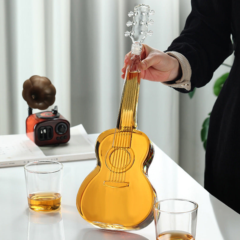 Guitar decanter set with high borosilicate glass 