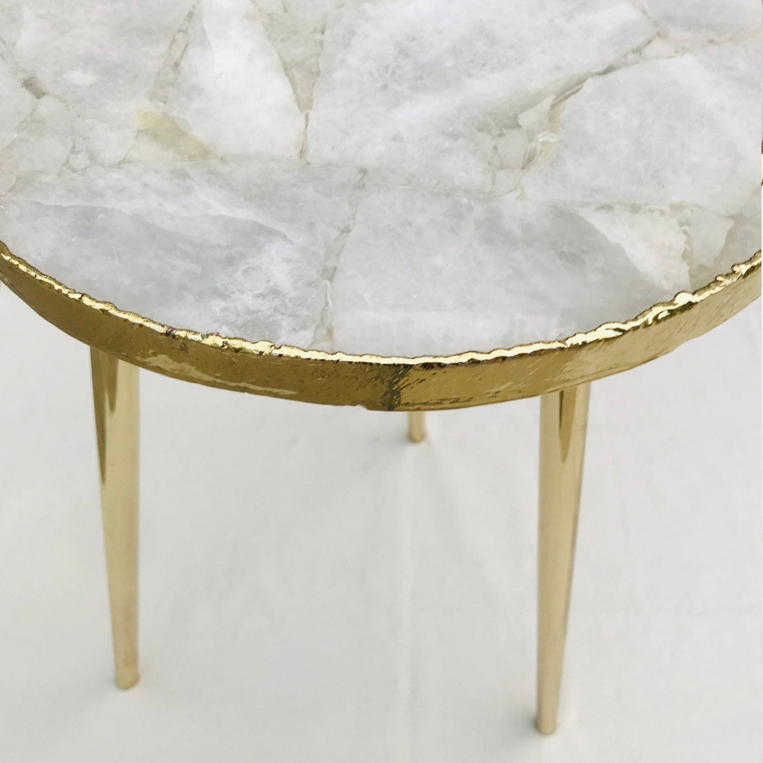 White Agate Luxe Side Table