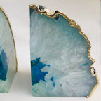 Azure Agate Luxe Bookends