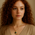 Halsband Ariel green heart