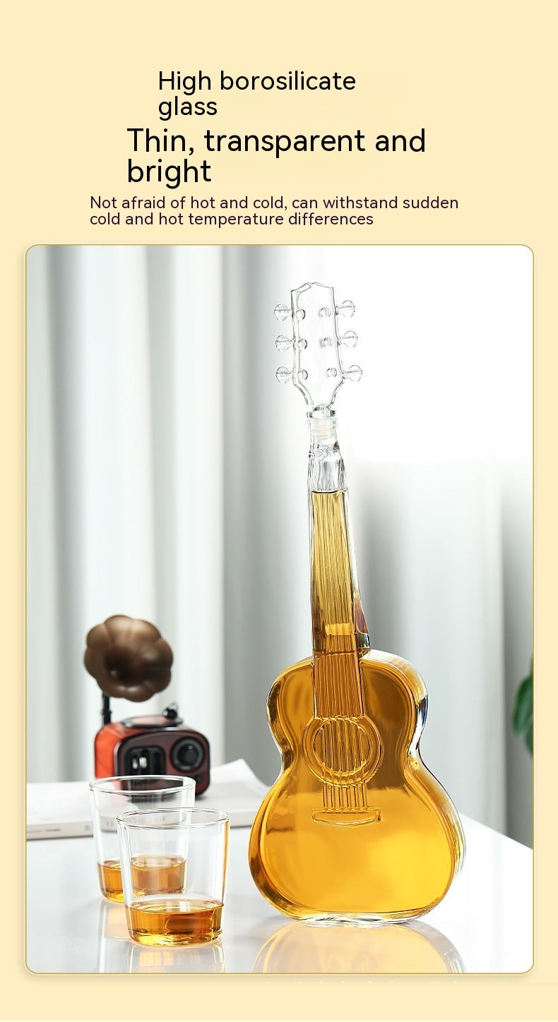 Guitar decanter set with high borosilicate glass 