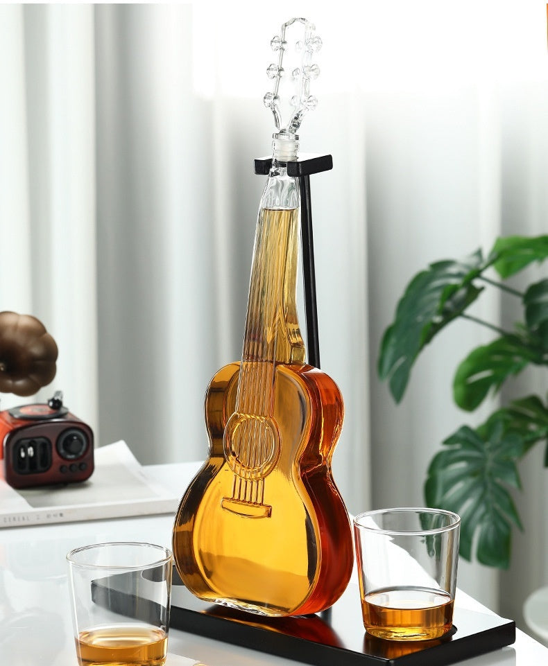 Guitar decanter set with high borosilicate glass 