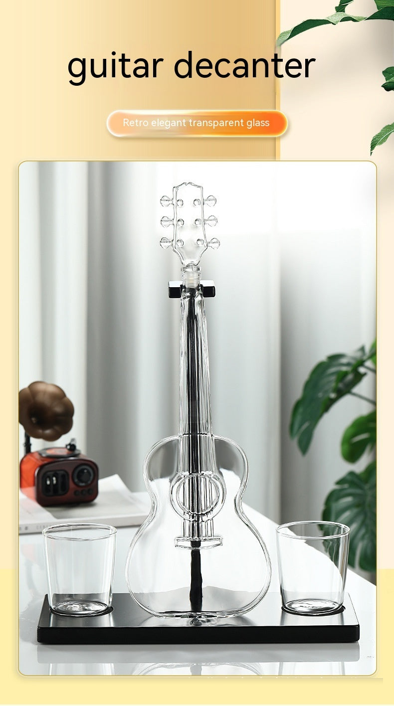 Guitar decanter set with high borosilicate glass 