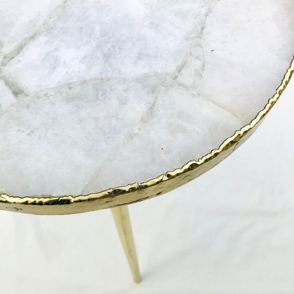 White Agate Luxe Side Table