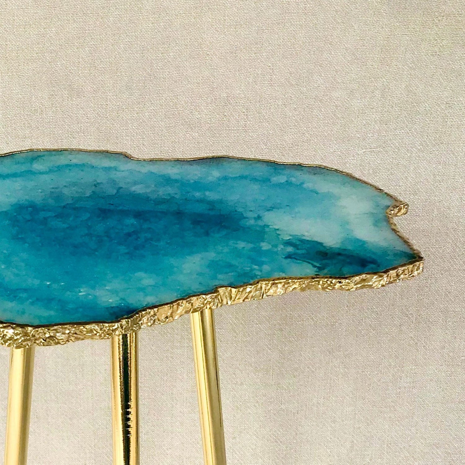 Blue Agate Luxe Accent Table