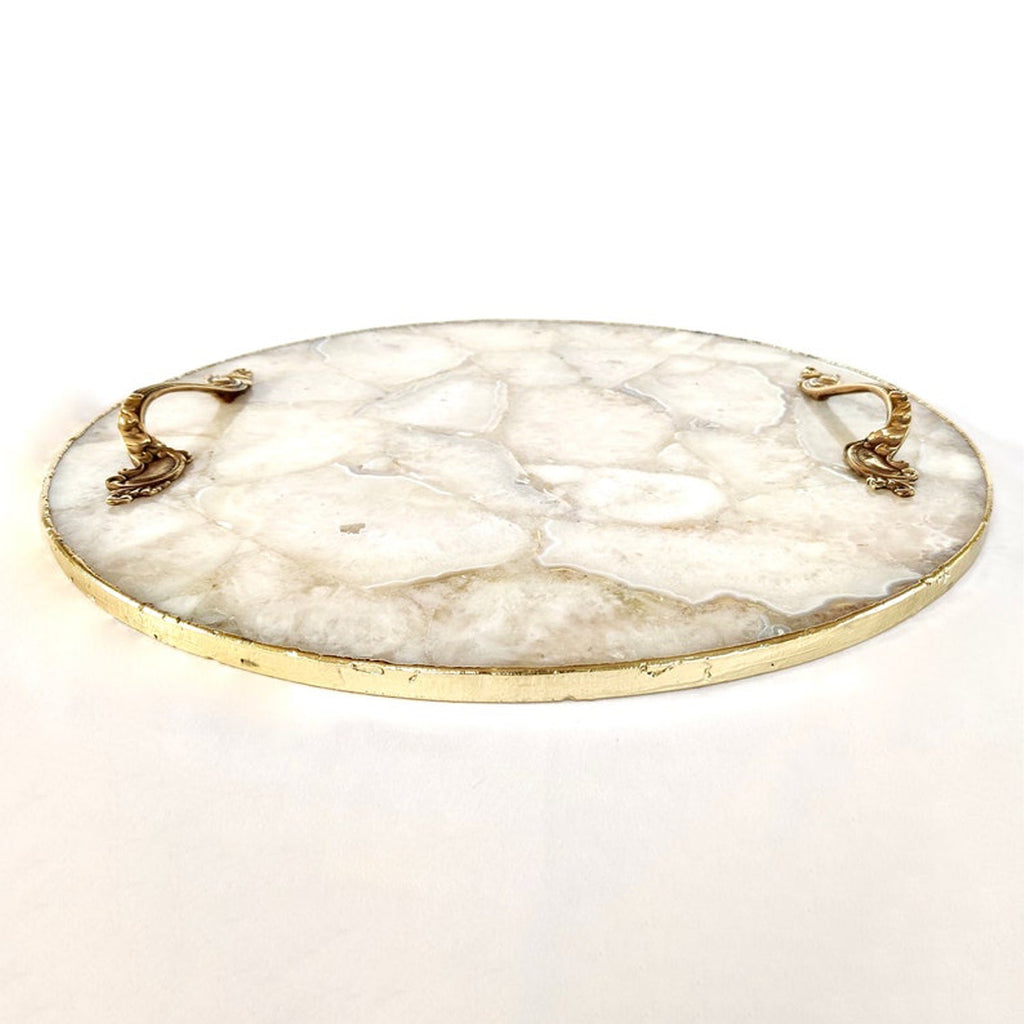 White Agate Luxe Serving Tray