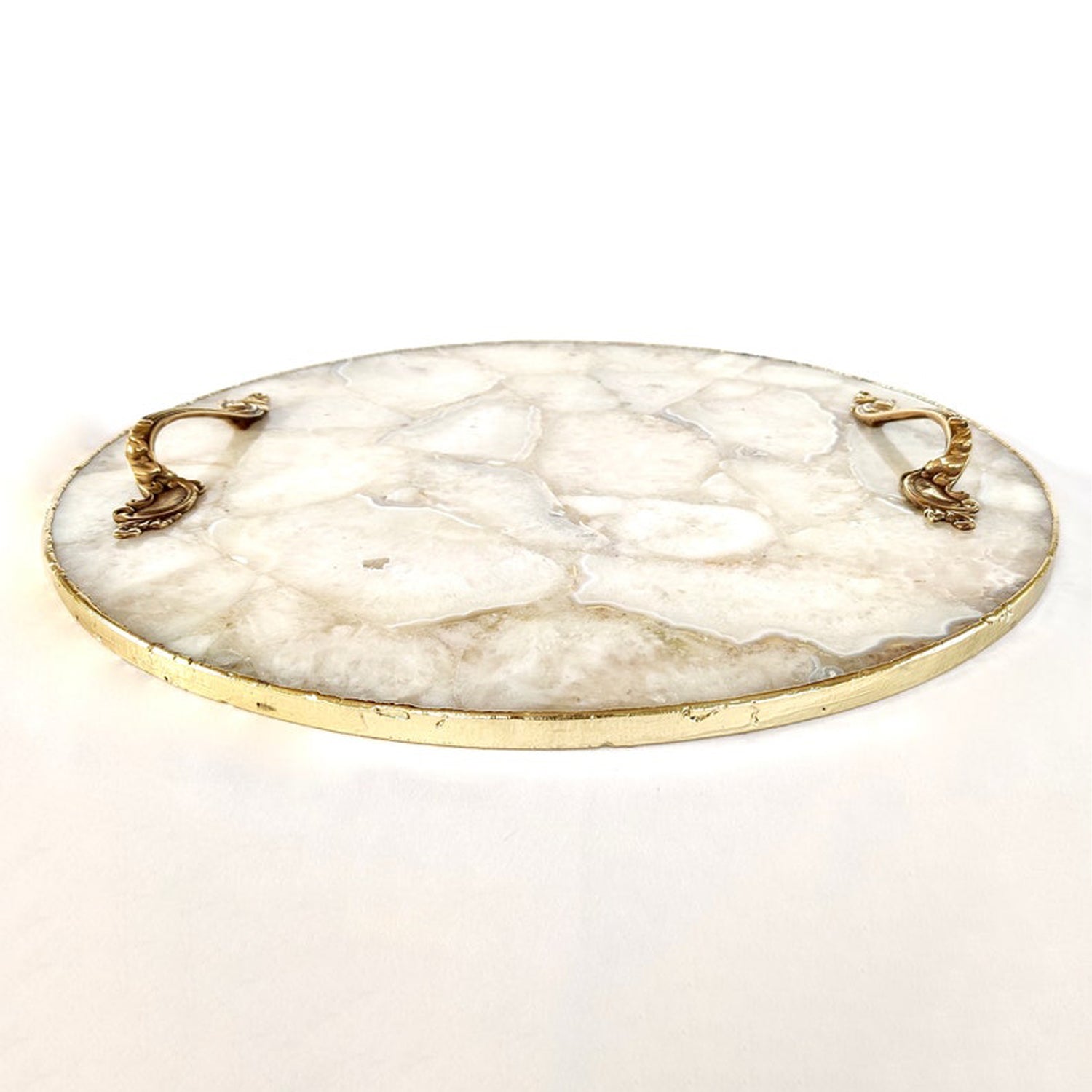 White Agate Luxe Serving Tray
