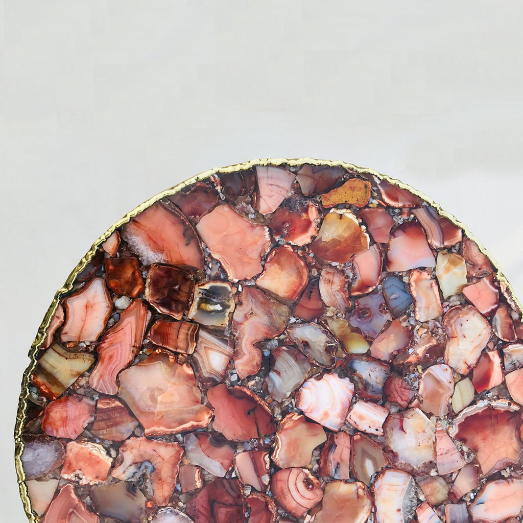 Ruby Agate – Handgjort sidobord i röd agat