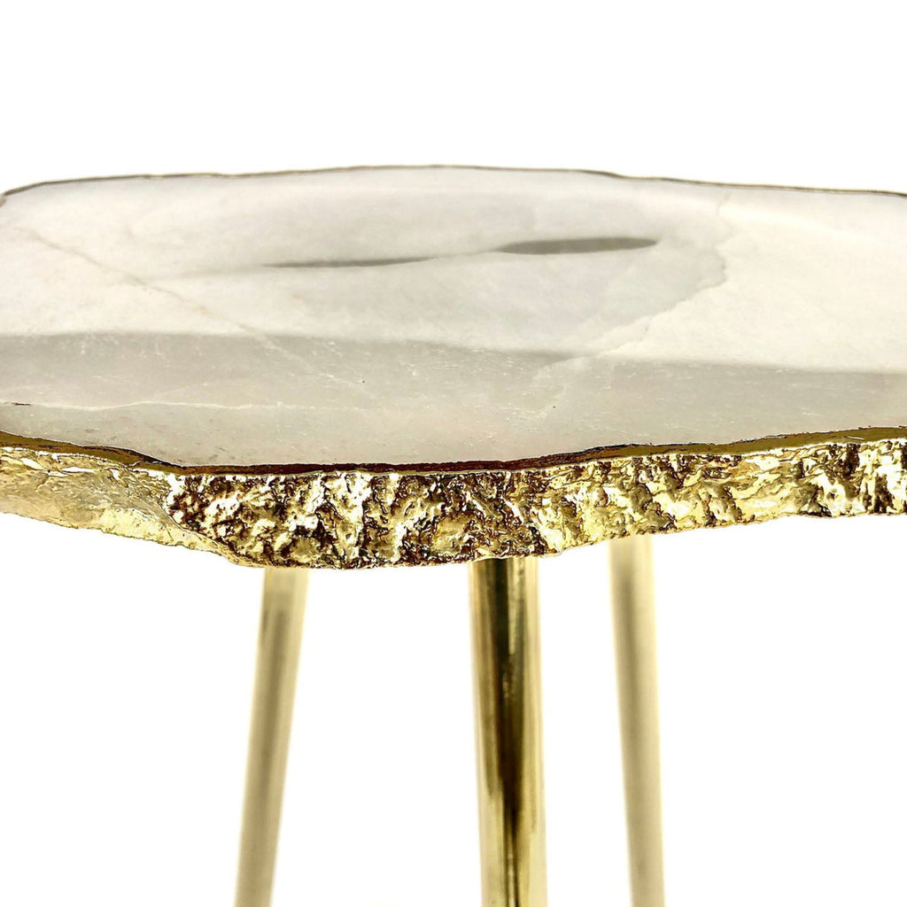 White Agate Luxe Accent Table