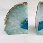 Azure Agate Luxe Bookends