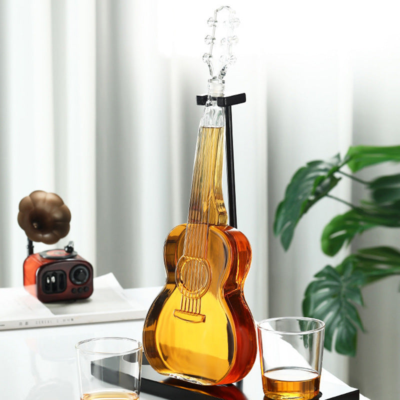 Guitar decanter set with high borosilicate glass 