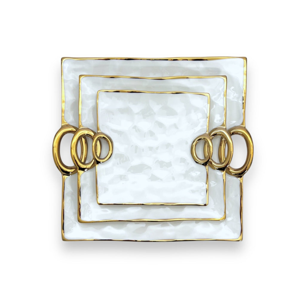 Klara Tallrik – Porslin med Elegant Guldkant (3 Storlekar) tallrik