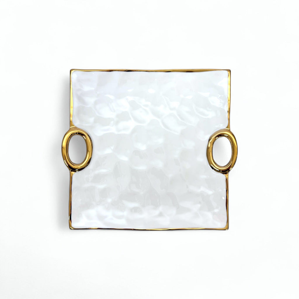 Klara Tallrik – Porslin med Elegant Guldkant (3 Storlekar) tallrik