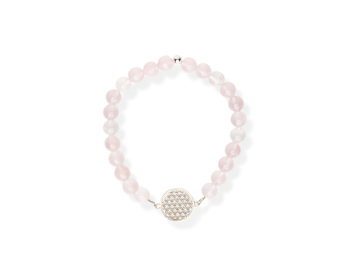 Flower Of Life Bracelet S – Rose quartz