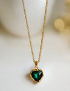 Halsband Ariel green heart