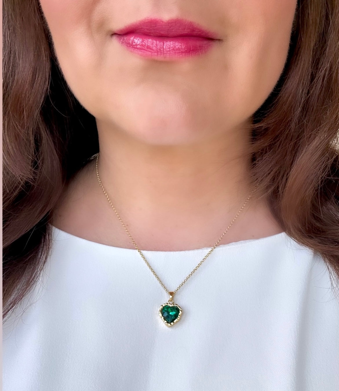 Halsband Ariel green heart