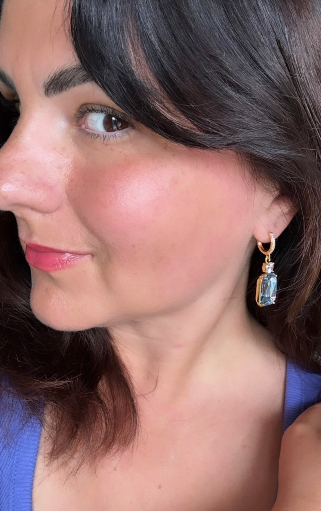 Örhänge Green crystal