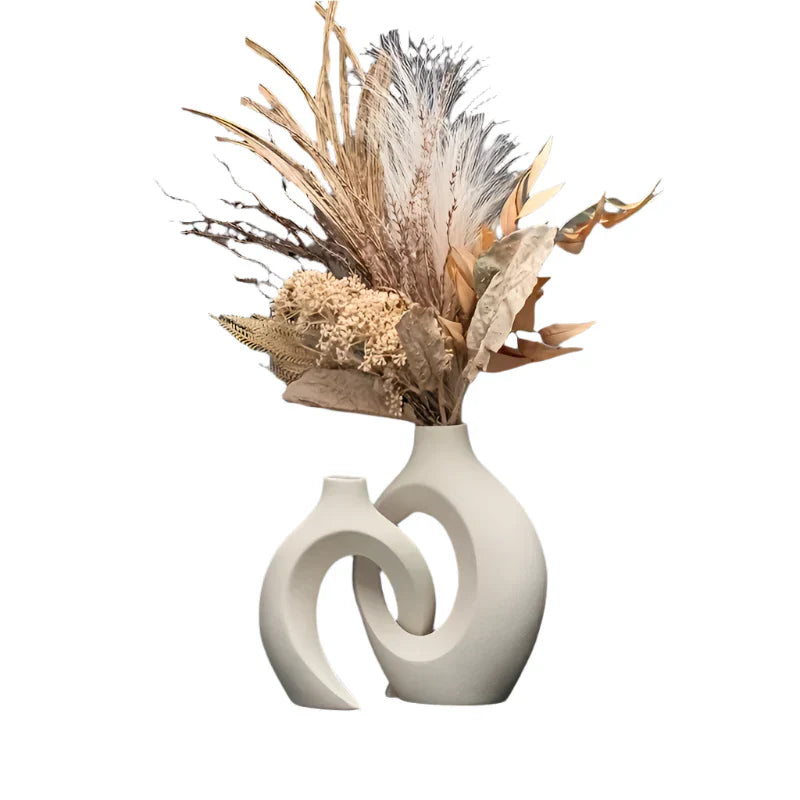 Nordic Hollow Ceramic Vase Set