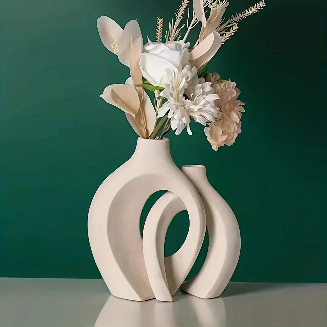 Nordic Hollow Ceramic Vase Set