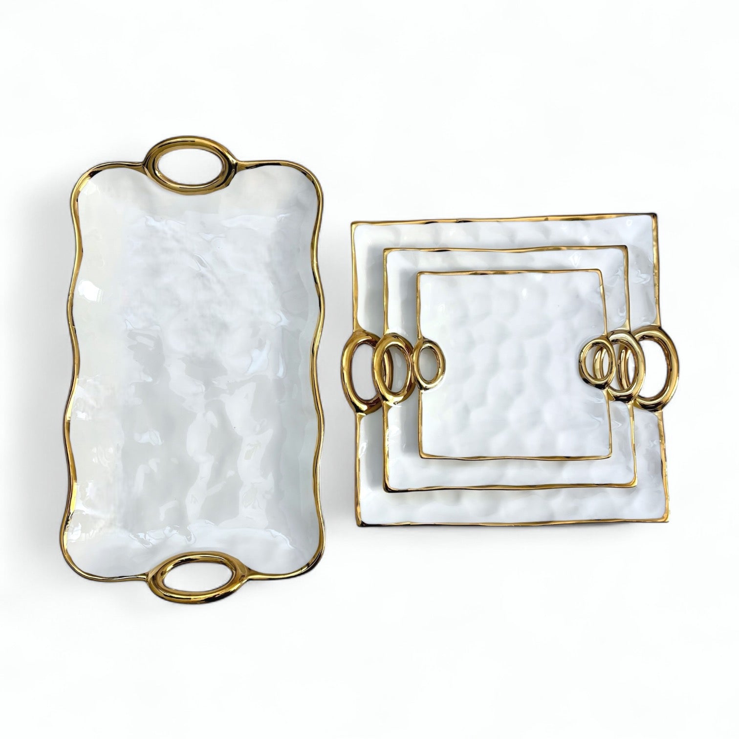 Klara Tallrik – Porslin med Elegant Guldkant (3 Storlekar) tallrik