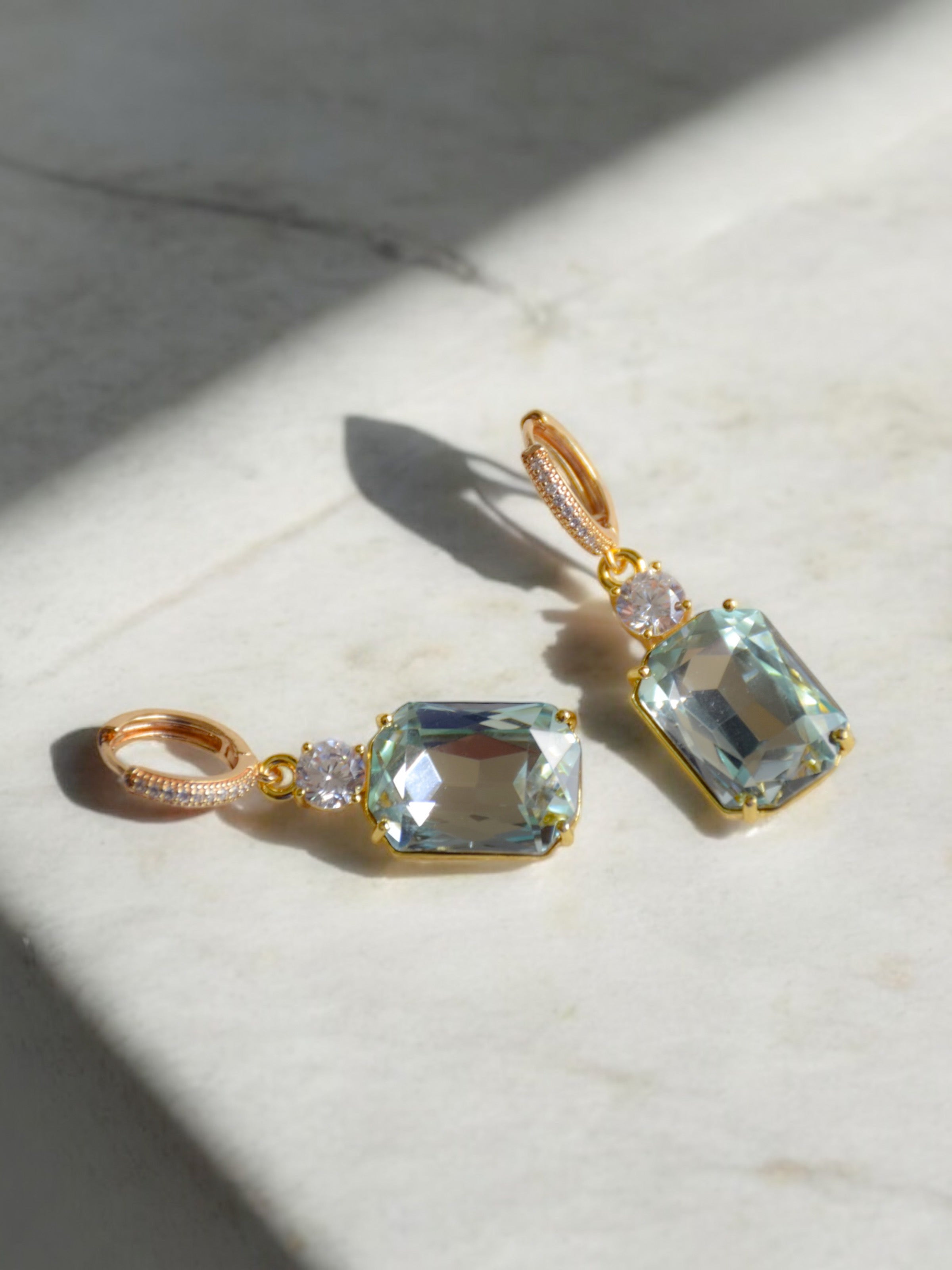 Örhänge Green crystal