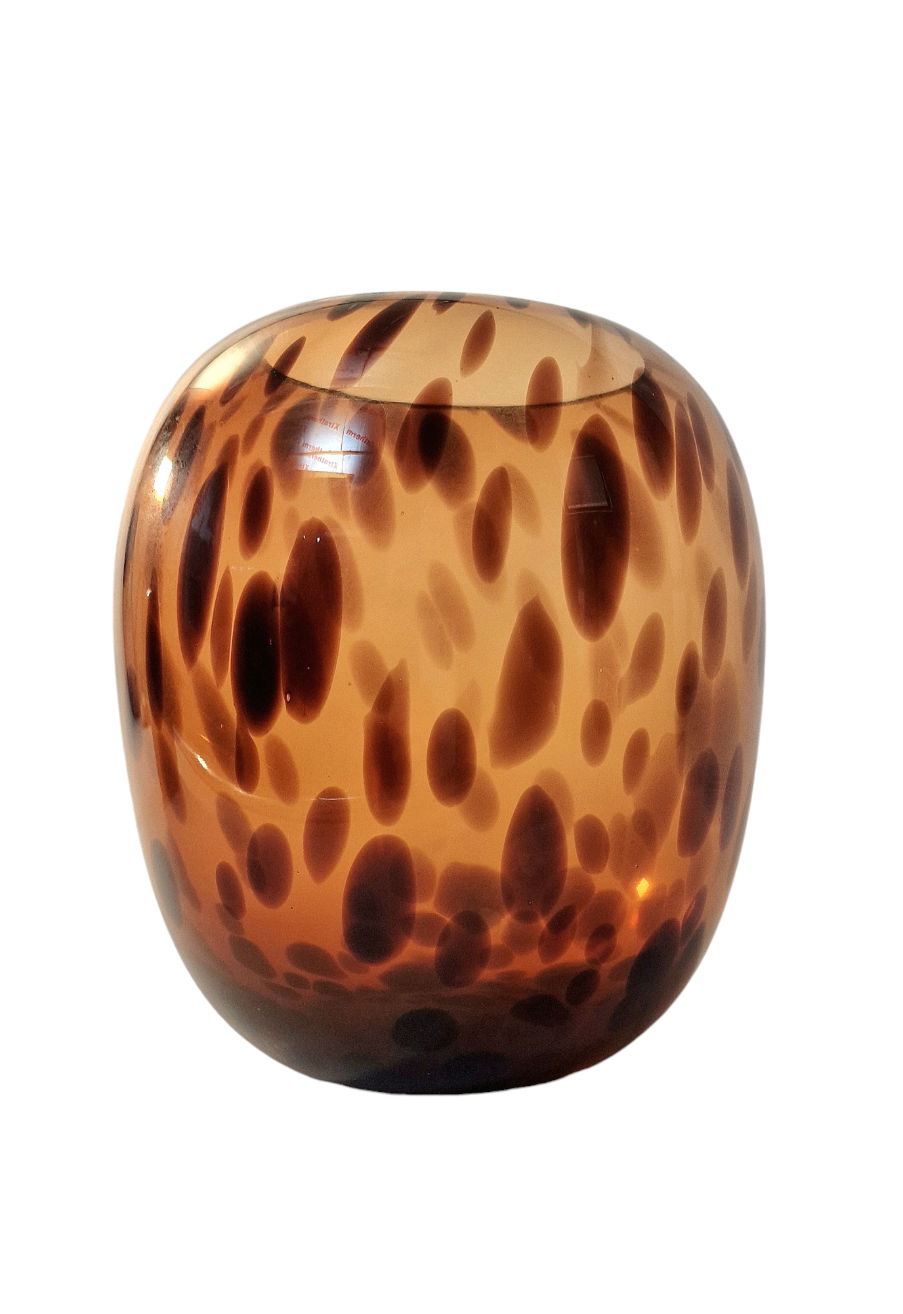 Leopardmönstrad glasvas 26cm