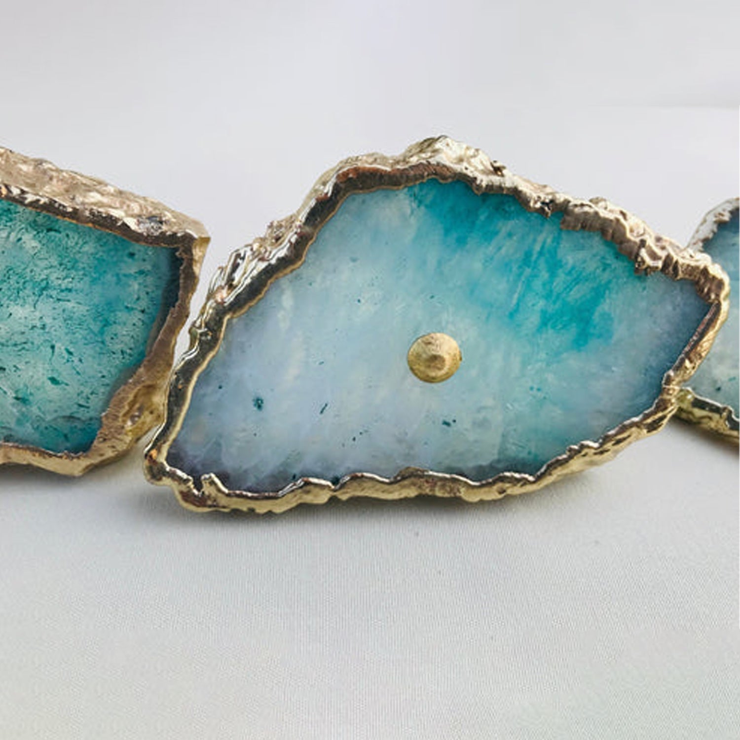 Azure Agate Luxe Cabinet Knobs – Set of 6