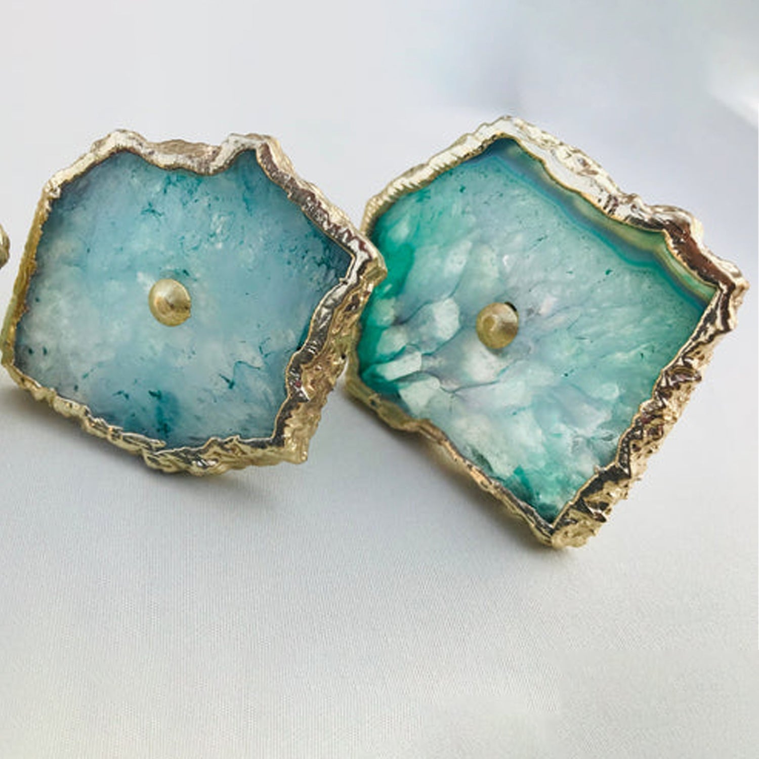 Azure Agate Luxe Cabinet Knobs – Set of 6