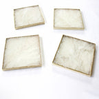 White Agate Luxe Coasters – Set of 4