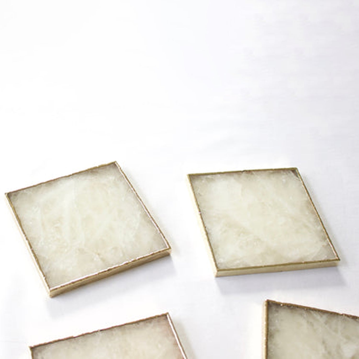 White Agate Luxe Coasters – Set of 4