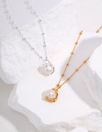 Round Freshwater Baroque Pearl Necklace-0