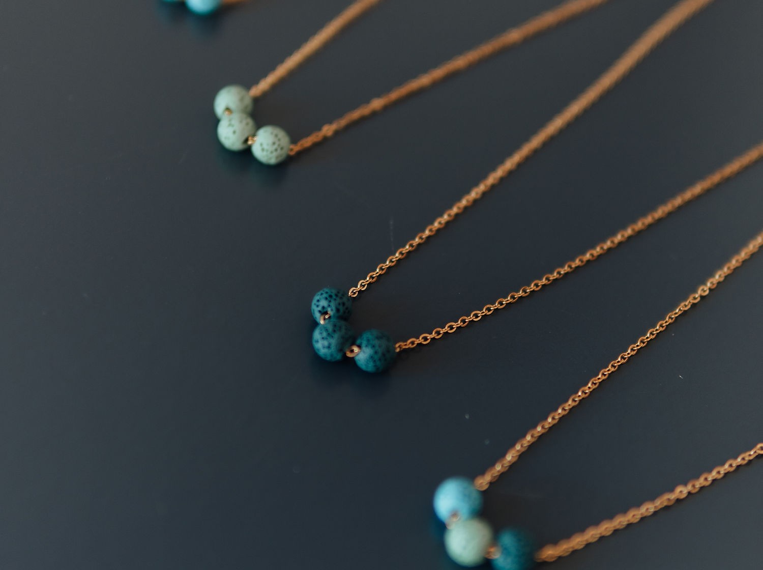 Aroma Diffuser Necklace with Lava Beads - Silver Chain