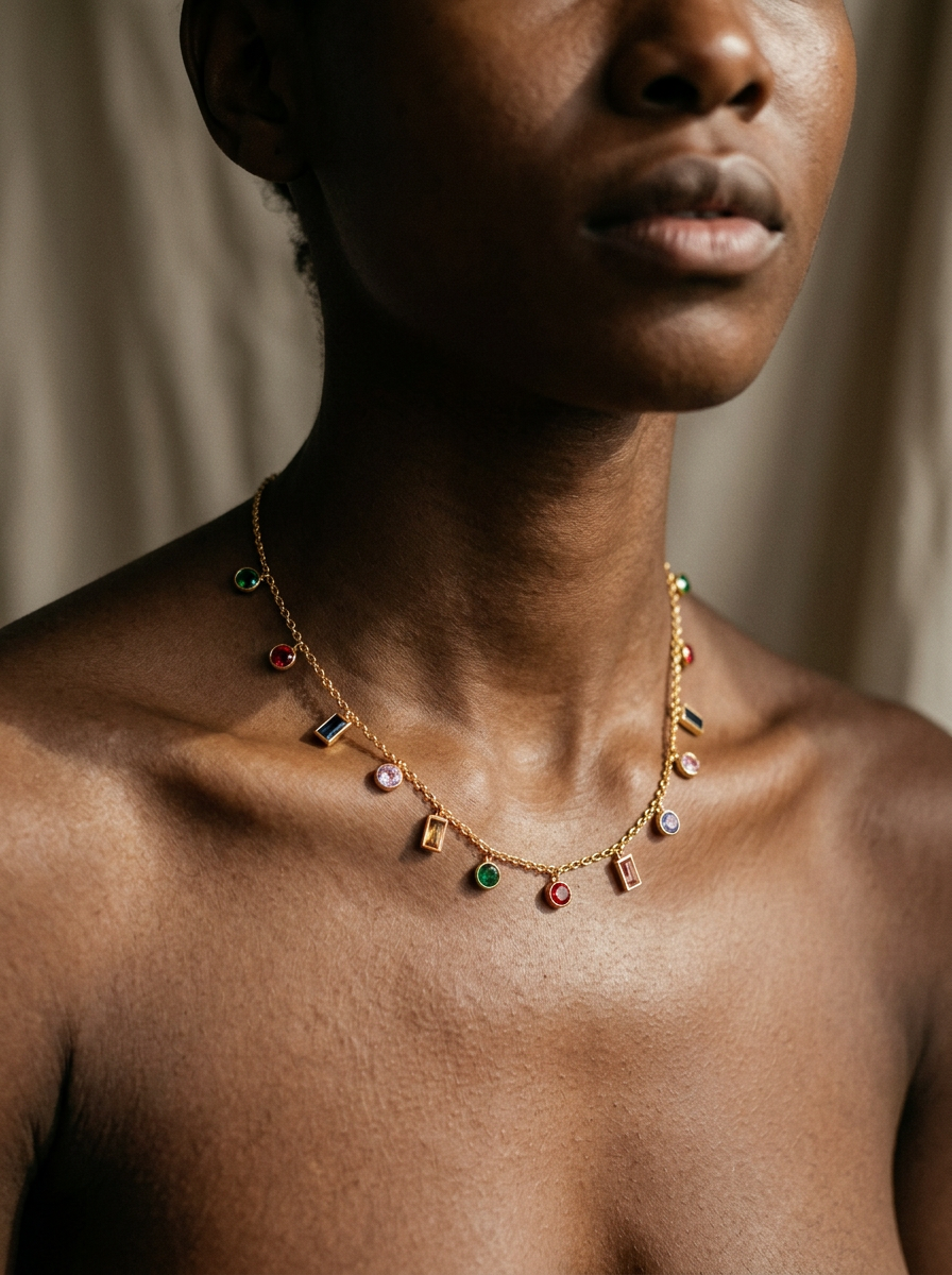Vibrant Gold Crystal Necklace