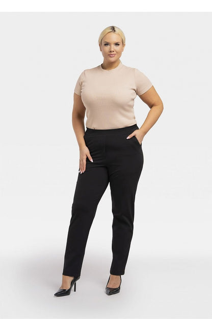 Plussize Raka Byxor  Svart