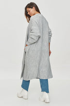 Cardigan lång stickad kofta