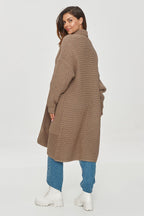 Cardigan lång stickad kofta