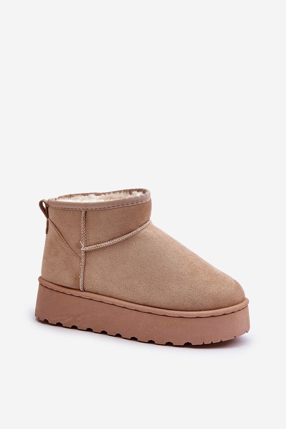 Moccaboots med varm päls Beige 