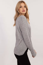 Långarmad tröja med glimmande stenar grå