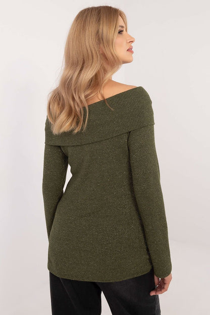 off-shoulder top långarmad grön