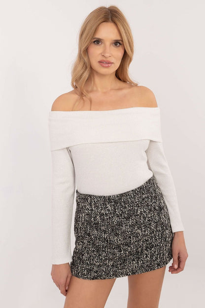 off-shoulder top långarmad vit