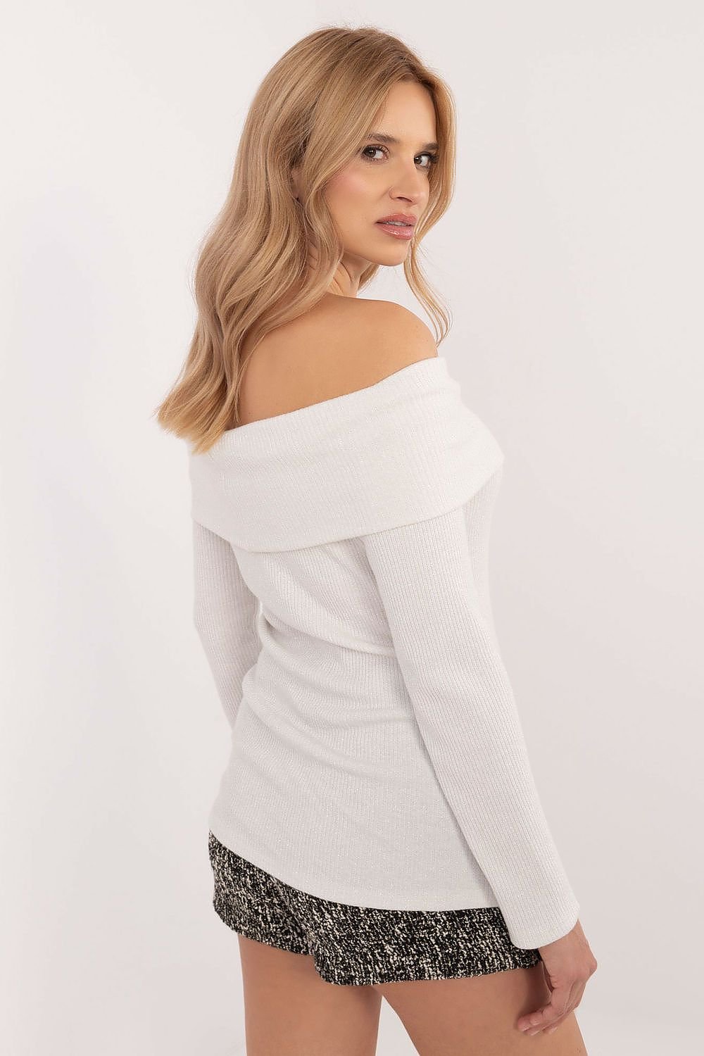 off-shoulder top långarmad vit