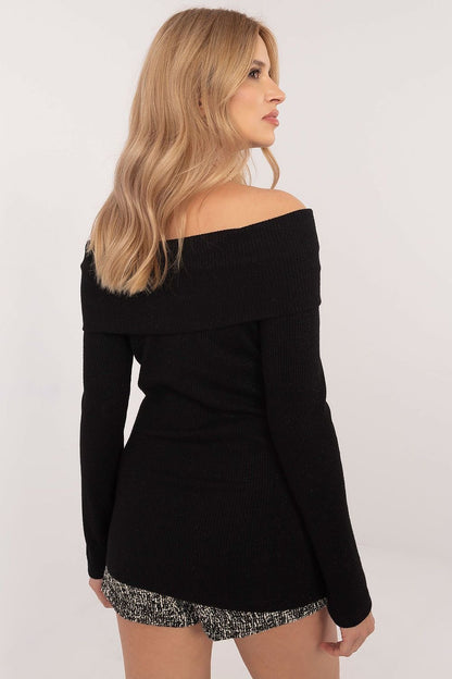 off-shoulder top långarmad svart