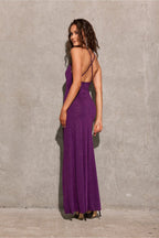 Maxiklänning V-ringad Spagettiband & Djup rygg