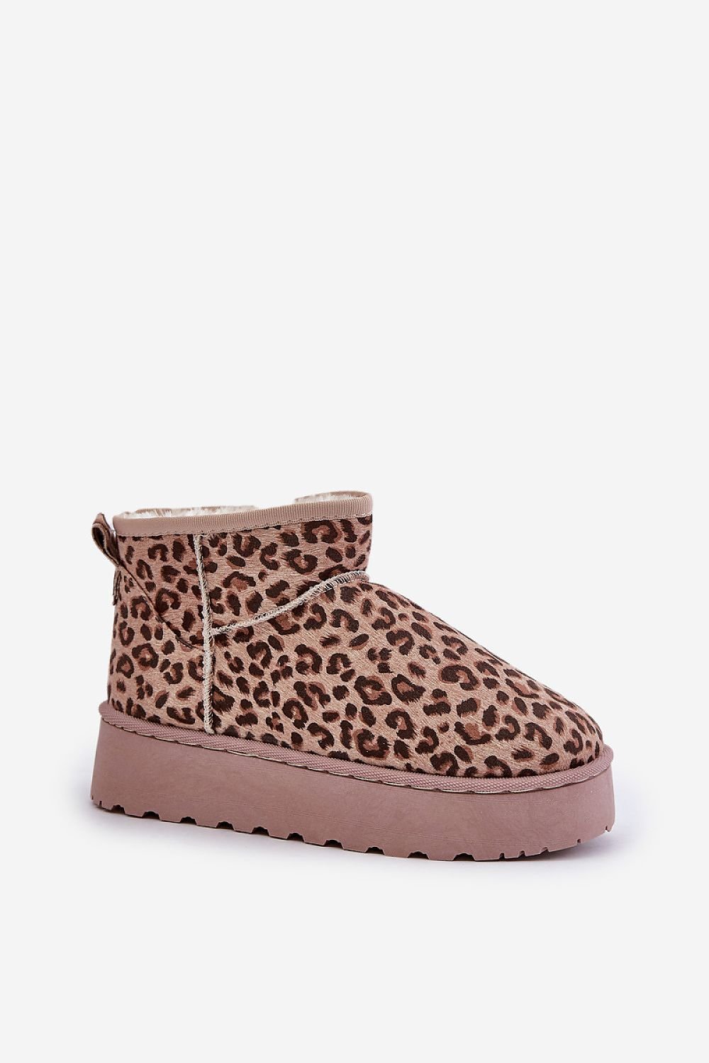 Moccaboots med varm päls Leopard 