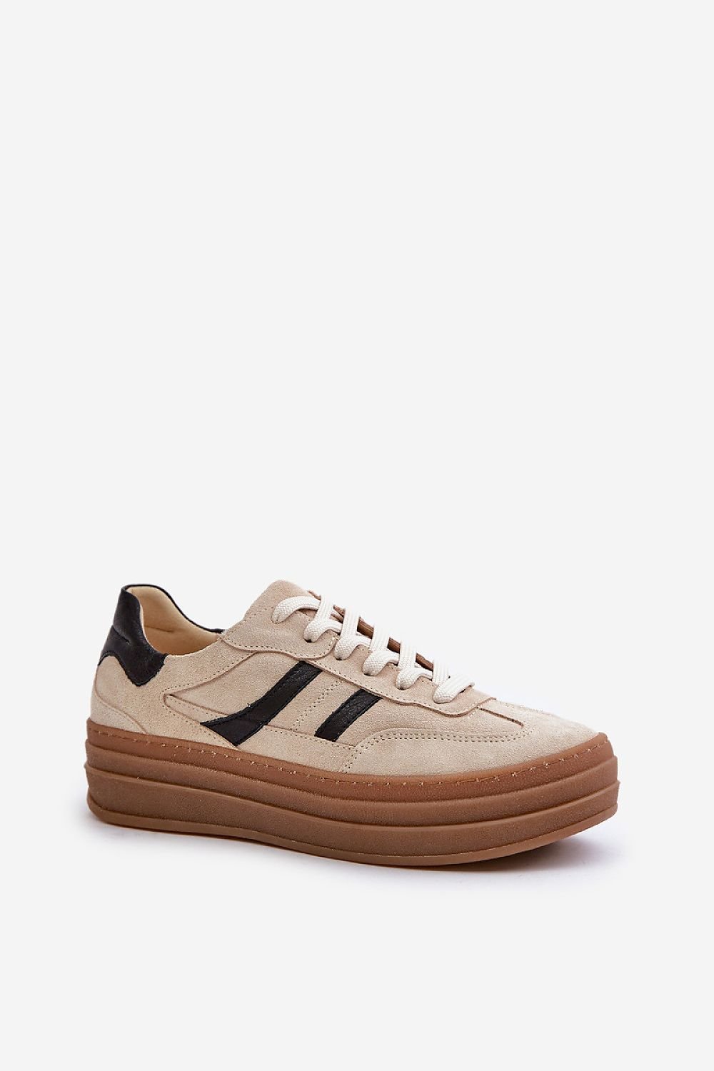 Sneakers i mocka Beige