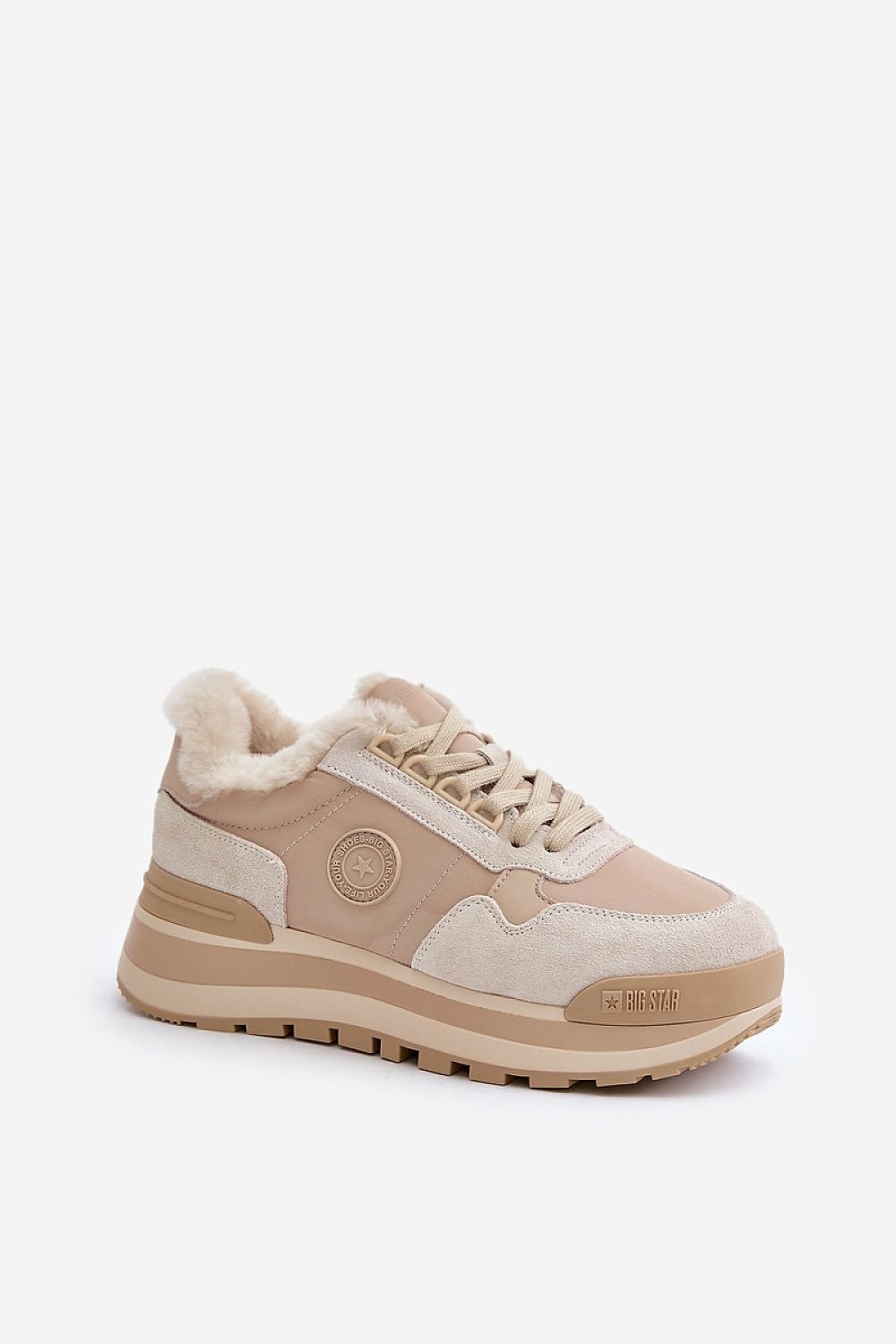 Vinter sneakers med värmande päls Beige 