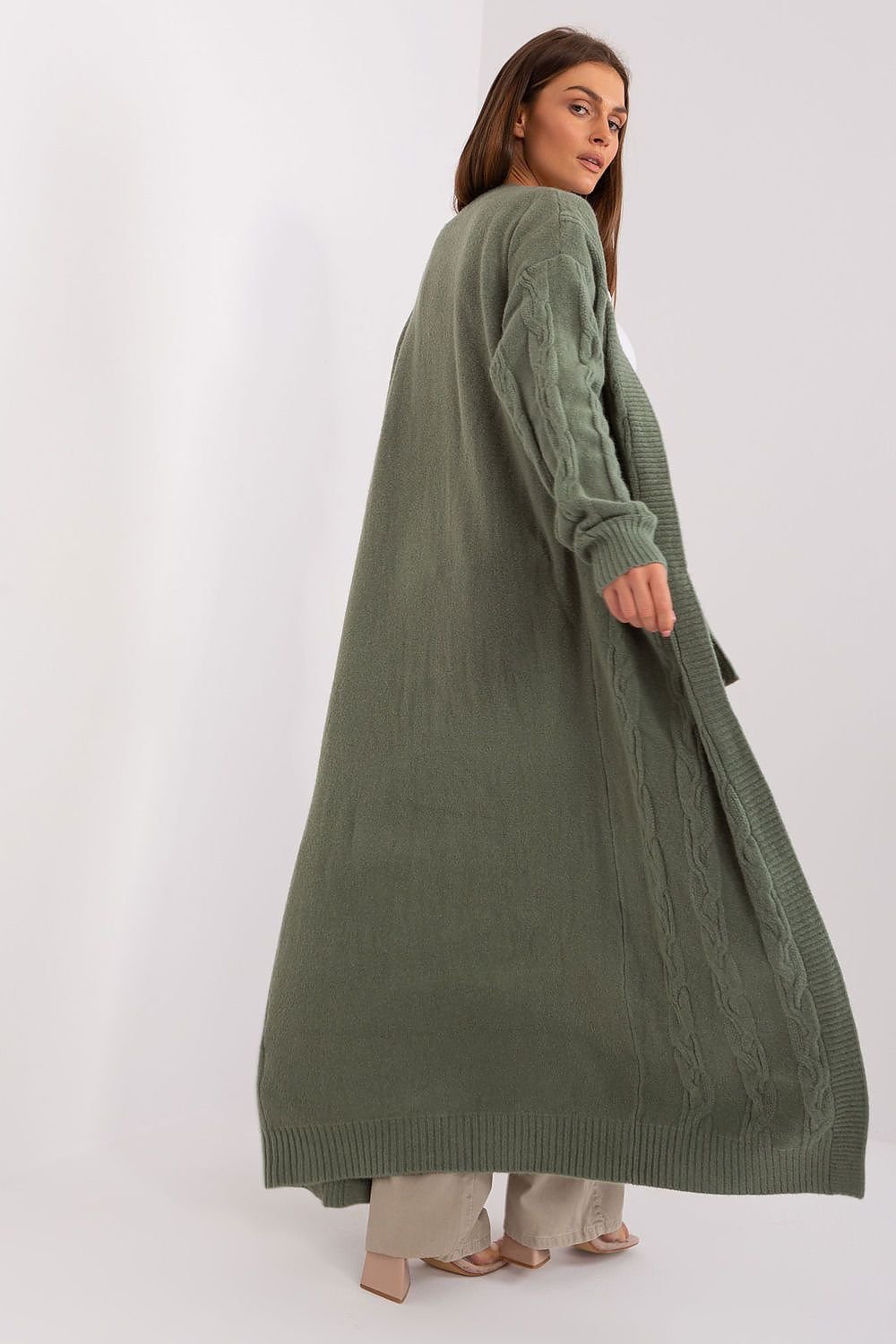 Lång cardigan grön