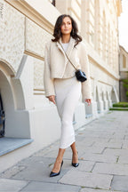 Långärmad vardagsklänning maxi vit