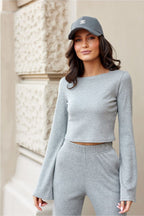 Långärmad Top grå