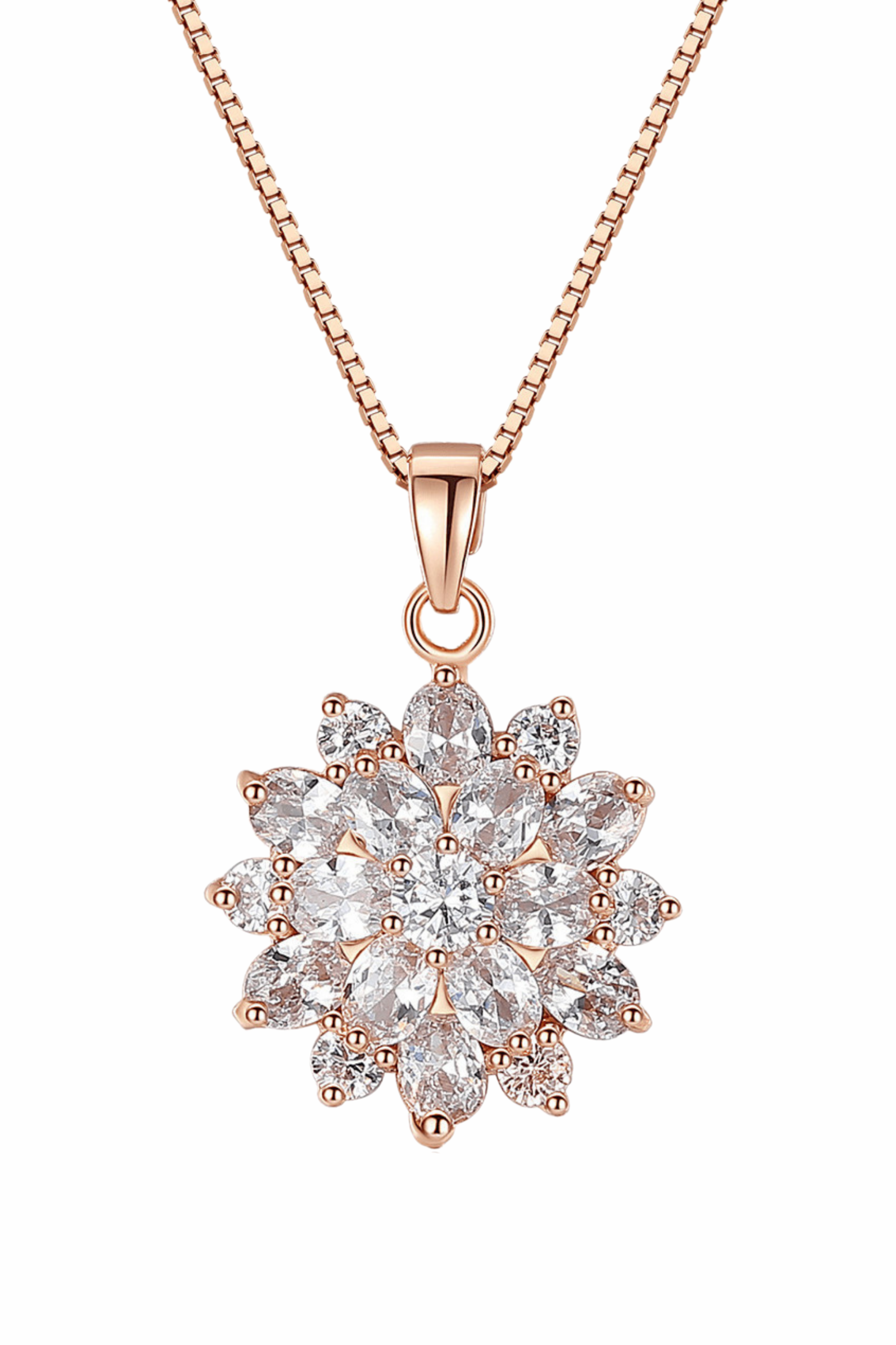 Halsband Diamond Sunflower 18 Karats Gold Plated